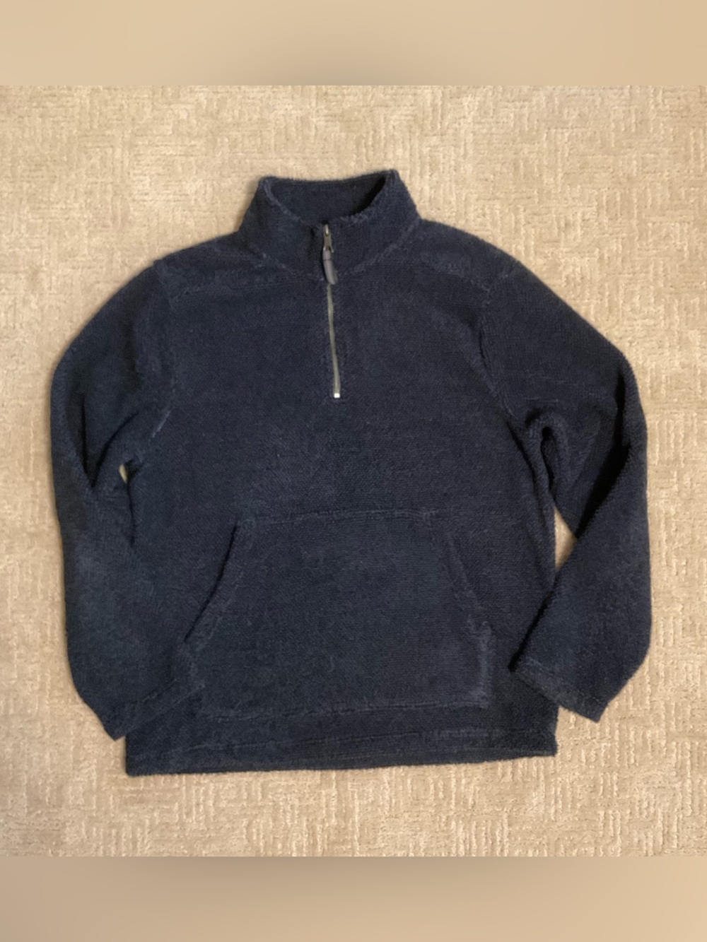 Telluride Deep Pile Sherpa Quarter Zip Pullover Navy Blue M Gorpcore Outdoors